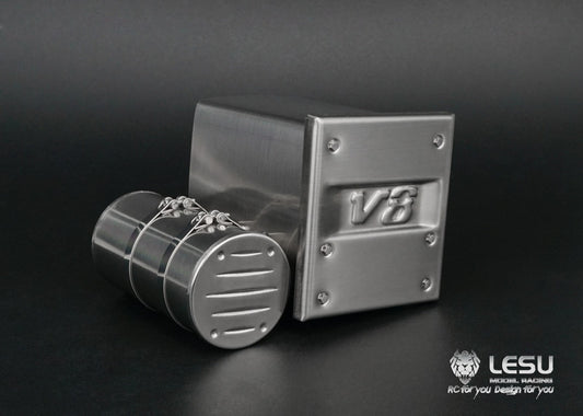 1/14 truck toy simulation exhaust V8 with gas tank model G-6142 Tamiya tractor upgrade accessories LESU