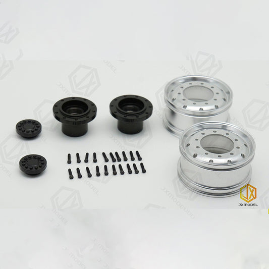 JX Model 1 pair of aluminum alloy 10 small round hole wide wheels for Tamiya 1/14 RC truck model toy upgrade modification parts