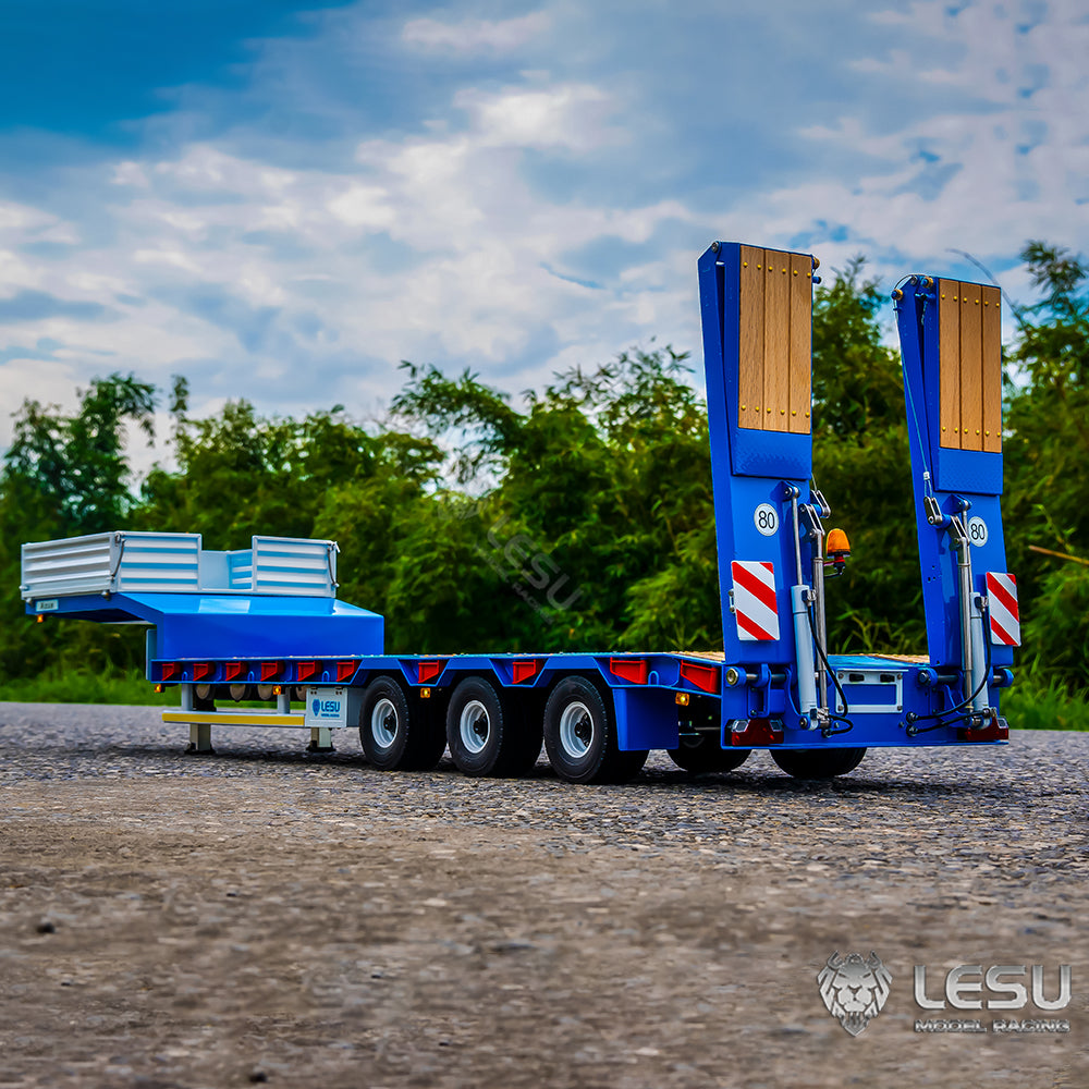 LESU 1/14 Tamiya engineering truck special semi-trailer hydraulic lift tailgate high load equipped with airbag suspension small wheel