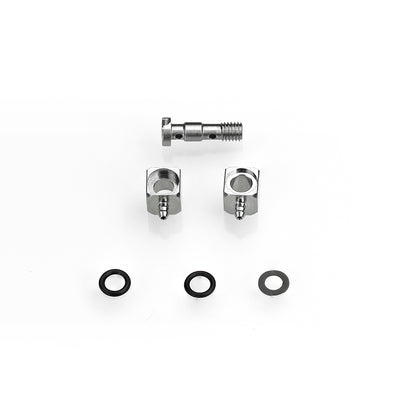 LESU modified stainless steel precision elbow double outlet M3 nozzle suitable for nylon 2*1mm oil pipe