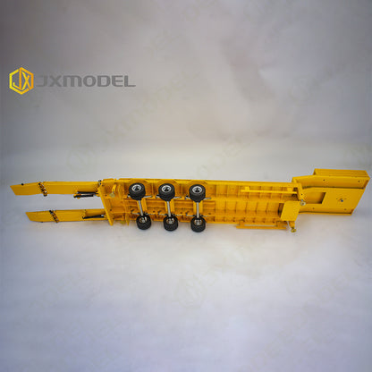 JXMODEL 1/14 Tamiya tractor truck dedicated 3-axle low bed tailboard semi-trailer model decorative cylinder metal wood board