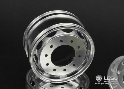 1/14 truck aluminum alloy wheel Tamiya tractor W-2043 wide wheel 10 holes oval front wheel model LESU