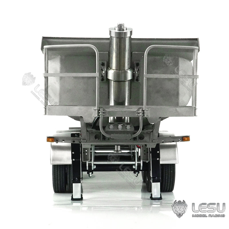 LESU 1/14 Tamiya tractor truck universal hydraulic lift U bucket metal bucket semi-trailer dump truck trailer