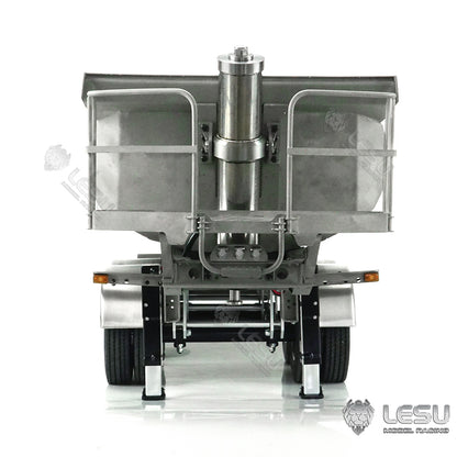 LESU 1/14 Tamiya tractor truck universal hydraulic lift U bucket metal bucket semi-trailer dump truck trailer
