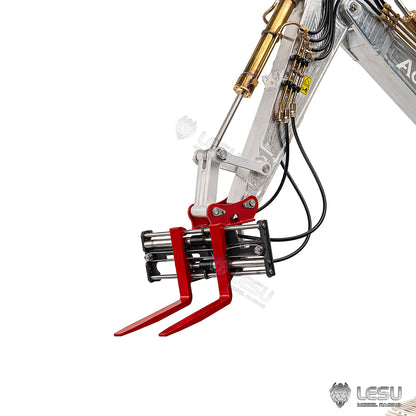 LESU 1/14 Engineering Hydraulic Metal Excavator Remote Control Model LESU Excavator Exclusive Hydraulic 270 Degree Rotating Fork AT-C0041