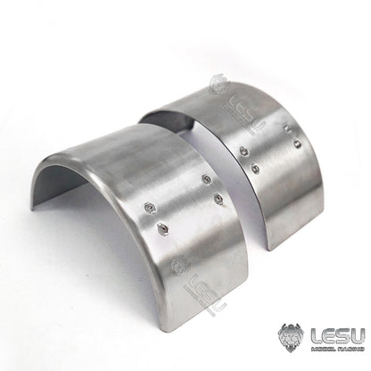 1/14 Simulation Truck Sand Plate Container Semi-trailer Mud Head Dump Truck Trailer Stainless Steel Metal Fender LESU