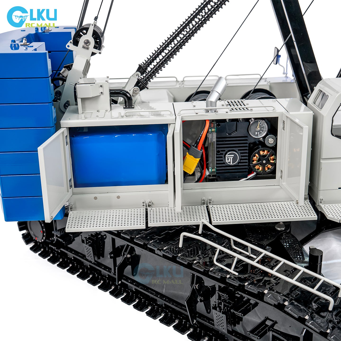 CUT 1/14 C1200 Tracked Truss Hydraulic Crane Simulation Engineering Metal RC Model