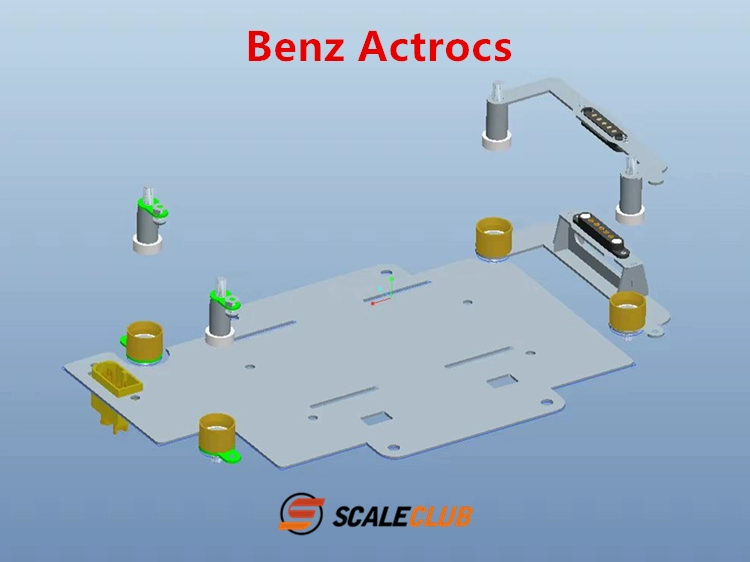 scaleclub 1/14 Tamiya tractor truck magnetic high roof kit battery modification European style