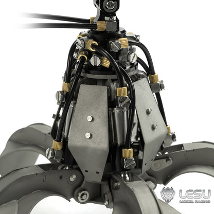 LESU 1/14 Truck Remote Control Model Toy Truck Crane Upgrade Parts Full Metal Hydraulic Rotating Claw Bucket