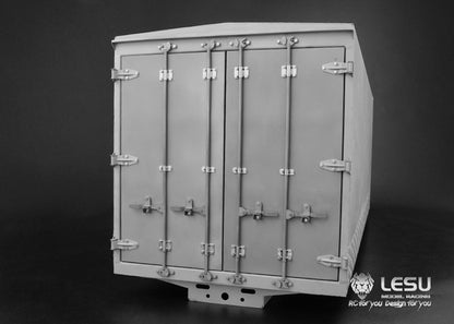 LESU 1/14 Truck Model Long 6X4 Flatbed Truck Modified Stainless Steel Container LS-A0015