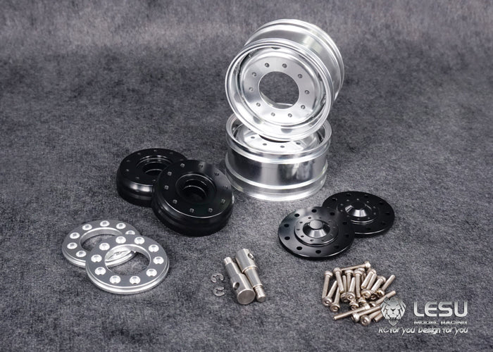 Tamiya 1/14 tractor aluminum alloy front wheel hub W-2017 wide bell mud truck military truck DIY accessories model LESU