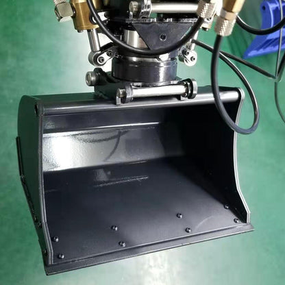 MTRC 1/14 Remote Control Hydraulic Model Excavator with Hydraulic Rotating and Tilt Wide Mouth Leveling Bucket