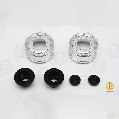 JX Model 1 pair of aluminum alloy 10 small round hole wide wheels for Tamiya 1/14 RC truck model toy upgrade modification parts