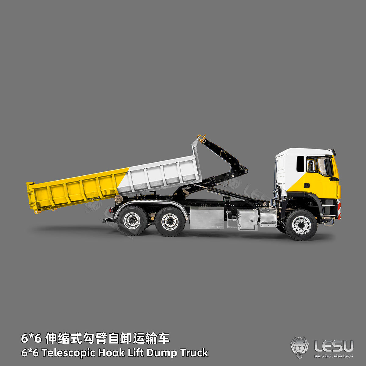 1/14 TGS 6×6 Telescopic Full‑Dump Roll‑Off Truck, 1‑Pump 5‑Spool Valve V2.0, LESU LS‑Z0094