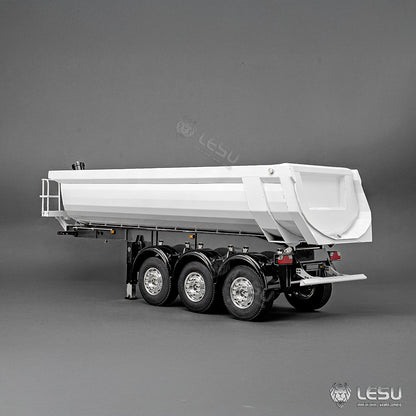 LESU 1/14 Simulation Tamiya Truck Model Hydraulic Lifting Three-Axis U-Bucket Metal Bucket Semi-Trailer Dump Truck