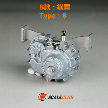 Scaleclub Model Metal Simulation Central Differential with Locking Transfer Case A B C D for 1/14 RC Truck Model Upgrade Parts