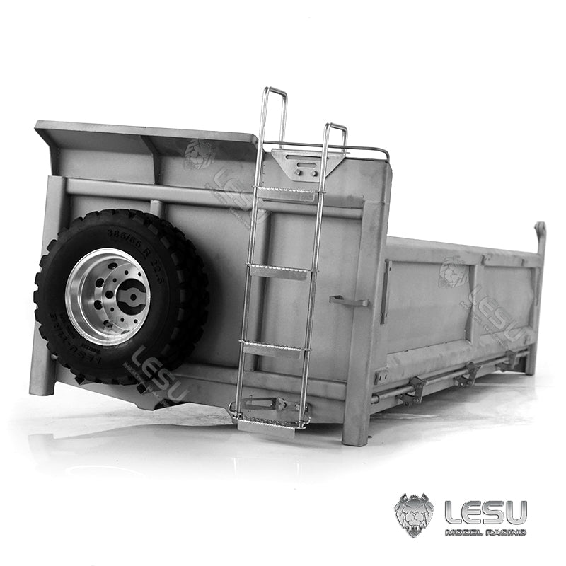 LESU 1/14 Tamiya MAN 8X8 hydraulic dump truck model modified stainless steel one-way bucket