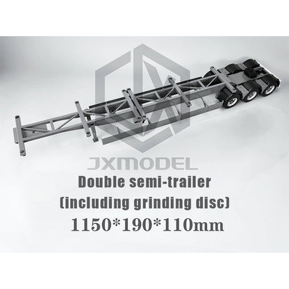Double semi-trailer, linked trailer-JXMODEL-TOLL Tamiya tractor, extra long trailer, container 1/14 truck