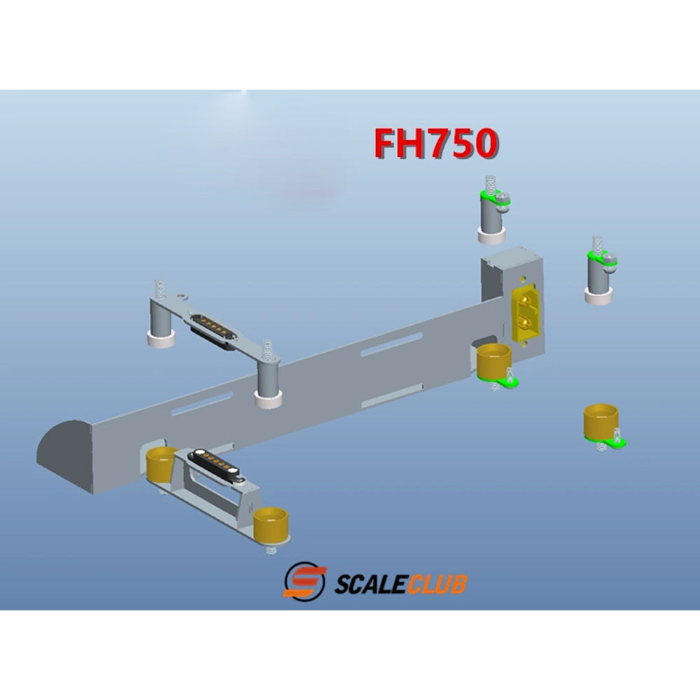 scaleclub 1/14 Tamiya tractor truck magnetic high roof kit battery modification European style