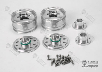 1/14 truck toy aluminum alloy front wheel hub wide tire W-2053 Tamiya tractor universal modified model accessories