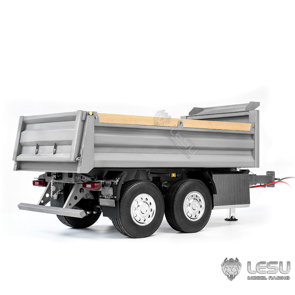LESU 1/14 full trailer dump truck trailer CNC bucket center hydraulic cylinder lifting LS-A0051-B