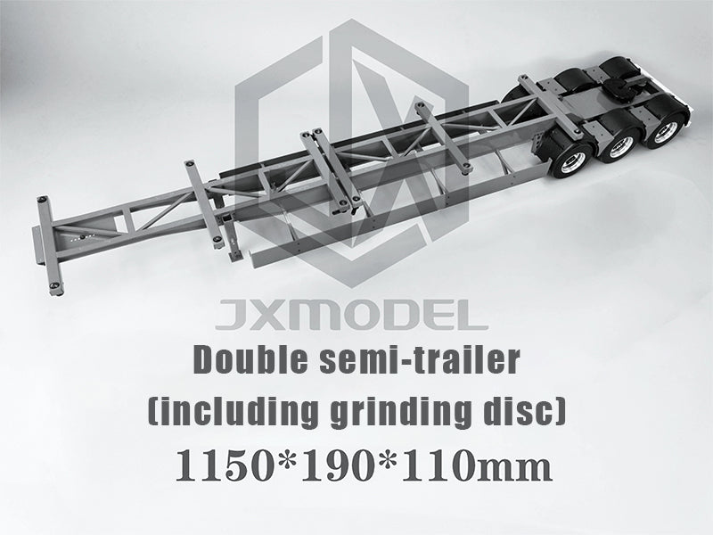 Double semi-trailer, linked trailer-JXMODEL-TOLL Tamiya tractor, extra long trailer, container 1/14 truck