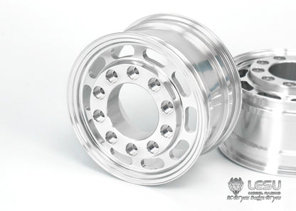 1/14 Truck Aluminum Alloy Wheel Flange Front Wheel Hub W-2044 Square Hole Wide Tire Tamiya Tractor Model LESU