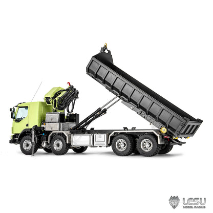 LESU 1/14 Roll-on/Roll-off Truck Crane Full Unloading Volvo Spray Paint RTR Truck Remote Control Model Metal Toy