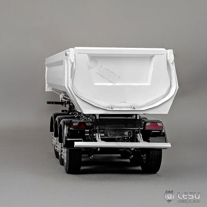 LESU 1/14 Simulation Tamiya Truck Model Hydraulic Lifting Three-Axis U-Bucket Metal Bucket Semi-Trailer Dump Truck
