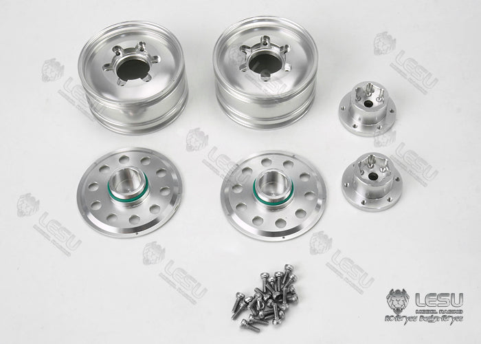 1/14 truck toy aluminum alloy front wheel hub wide tire W-2053 Tamiya tractor universal modified model accessories