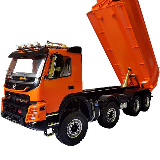 JDMODEL static point 1/14 tractor remote control hydraulic dump truck model 8X8 mud engineering vehicle