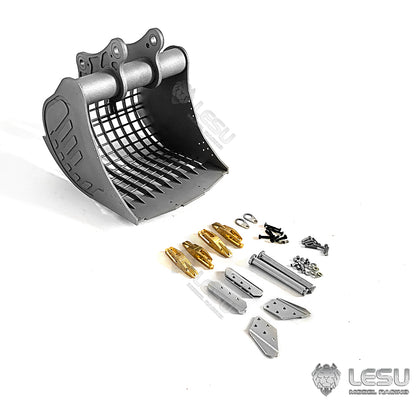 LESU 1/14 Engineering Machinery Model Excavator ET35 Modified Quick-Removal Metal Grille Bucket Accessories