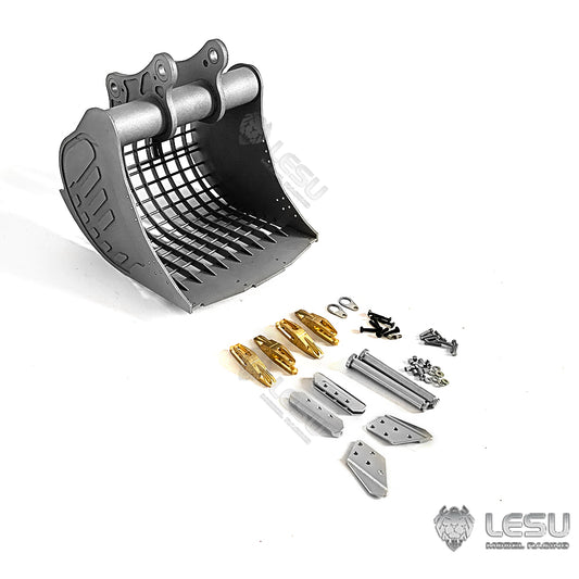 LESU 1/14 Engineering Machinery Model Excavator ET35 Modified Quick-Removal Metal Grille Bucket Accessories