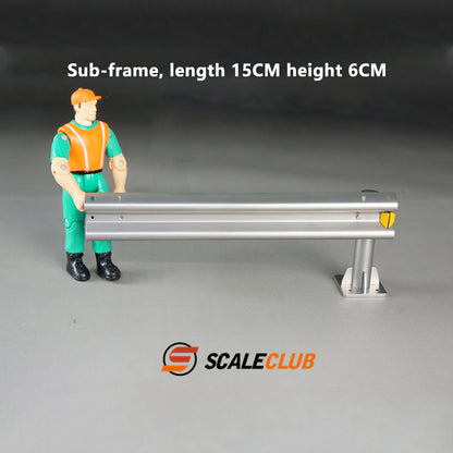 Scaleclub Model Simulation Metal Highway Guardrail Decoration for 1/14 Tractor Truck 1/10 Climbing Vehicle Model Scene Use