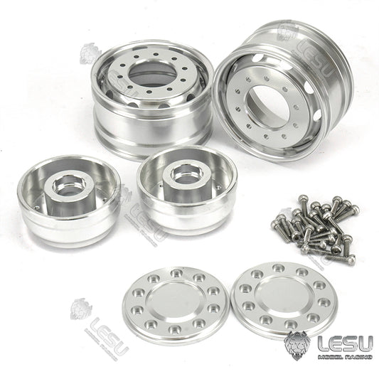 LESU 1/14 Tamiya tractor truck dump truck model aluminum alloy 10 holes front wide wheel hub W-2041