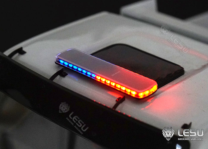 S-1311-B -RB for Tamiya 1/14 RC Truck LESU LED Red Blue Yellow Variable Mode Metal Engineering Vehicle Warning Light Parts