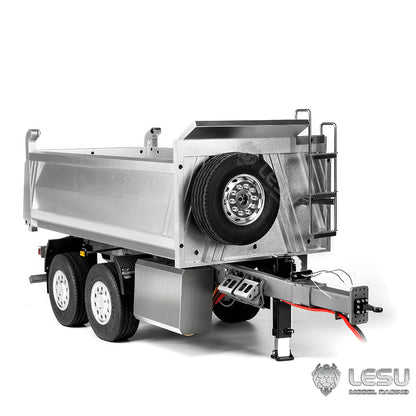 LESU 1/14 full trailer dump truck trailer CNC bucket center hydraulic cylinder lifting LS-A0051-C