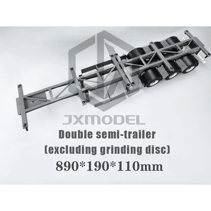 Double semi-trailer, linked trailer-JXMODEL-TOLL Tamiya tractor, extra long trailer, container 1/14 truck