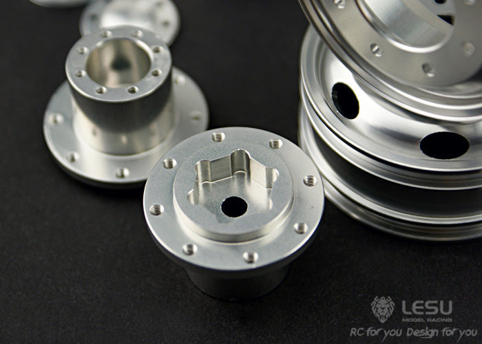 1/14 Truck rear wheel hub W-2010 Tamiya tractor aluminum alloy wheel hub DIY mud truck model accessories LESU