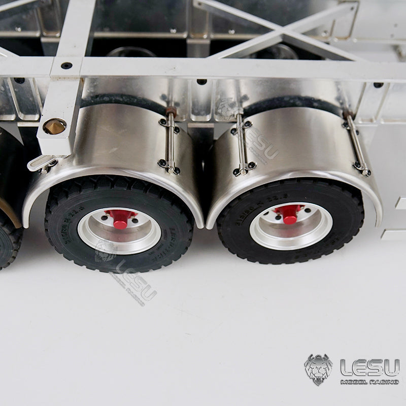 1/14 Simulation Truck Sand Plate Container Semi-trailer Mud Head Dump Truck Trailer Stainless Steel Metal Fender LESU