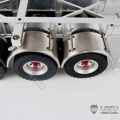1/14 Simulation Truck Sand Plate Container Semi-trailer Mud Head Dump Truck Trailer Stainless Steel Metal Fender LESU