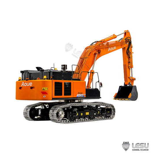 New product launch LESU 1/14 engineering remote control hydraulic model 6-way reversing valve Aoue-ZX490 excavator