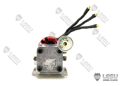 LESU 1/14 excavator hydraulic model oil pump high pressure pump Y-1528 excavator engineering vehicle gear pump with oil pressure gauge