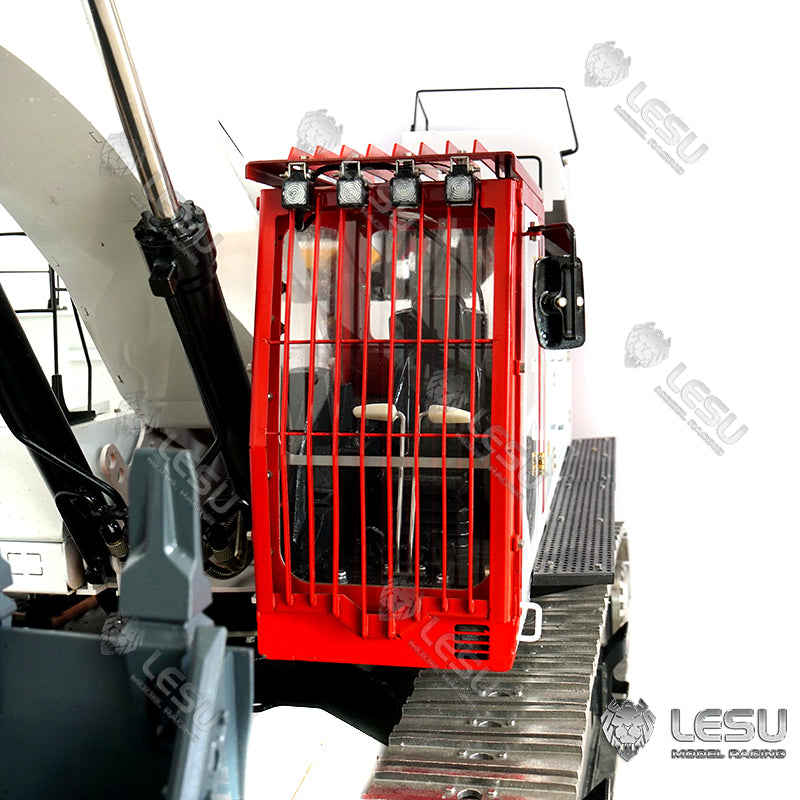 LESU 1/14 C374F excavator cab upper and lower guardrails can be equipped with headlights DIY excavator modification parts