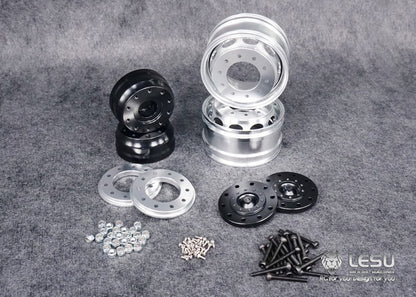 1/14 truck Tamiya tractor W-2018 wide wheel 10-hole aluminum alloy front wheel mud head modified model LESU