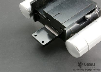 1/14 truck Tamiya tractor G-6061 simulation battery box gas tank DIY mud head modification wiring LESU