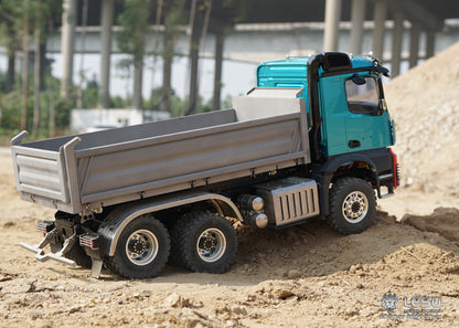 LESU 1/14 Tamiya benz 3348 full drive 6X6 high torque truck model toy hydraulic three-way dump truck
