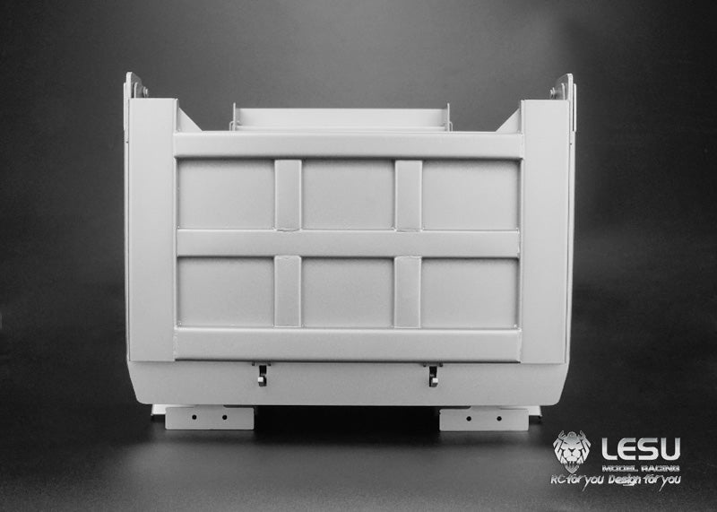 LESU 1/14 Tamiya hydraulic dump truck bucket Chinese style compartment stainless steel square bucket LS-20130011-D