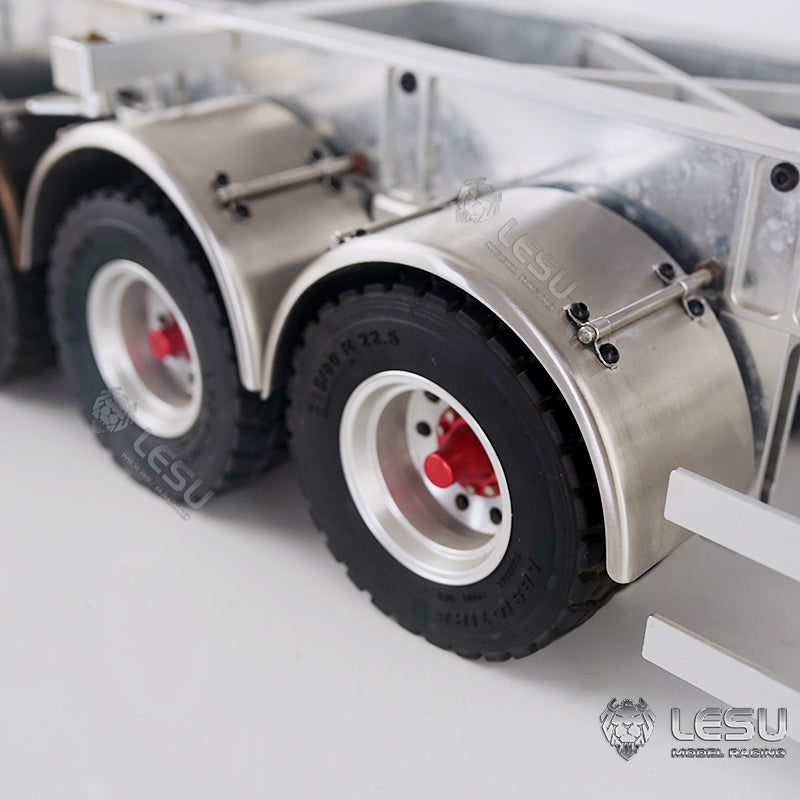 1/14 Simulation Truck Sand Plate Container Semi-trailer Mud Head Dump Truck Trailer Stainless Steel Metal Fender LESU