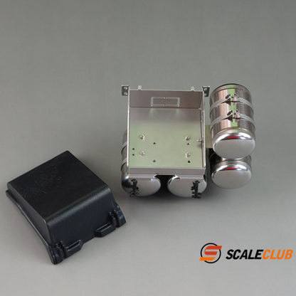 Scaleclub Tamiya 1/14 truck tractor Scania upgraded metal battery box gas tank four gas tanks